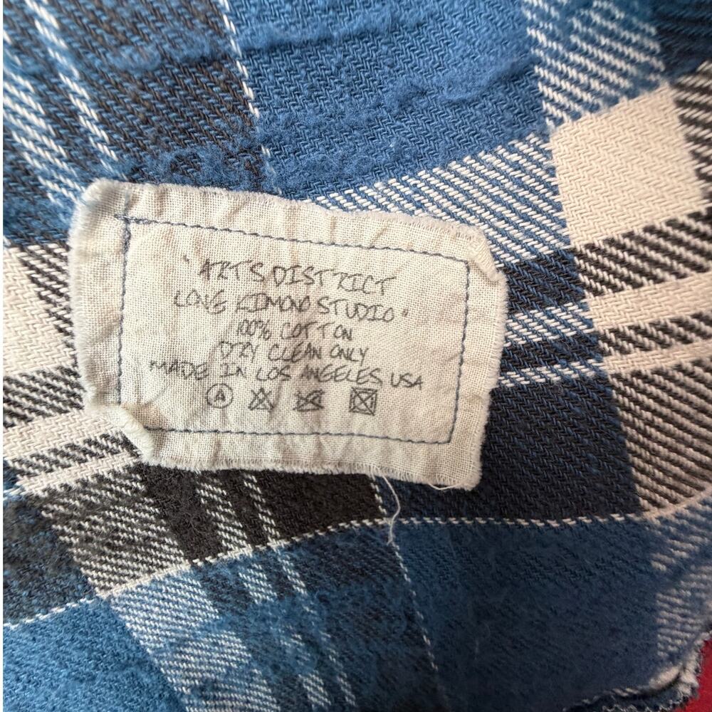 NWOT Greg Lauren Denim Studio Patchwork Plaid Kimono Coat Size S - Picture 13 of 15